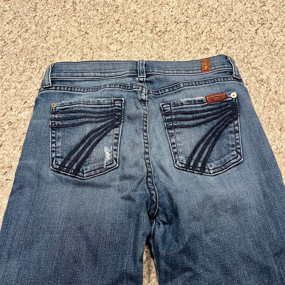 7 For All Mankind Dojo Jeans 26 Flare Medium Wash Grunge Denim Casual Normcore